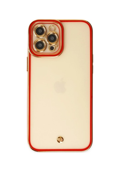 Bezos İphone 12 Pro Kılıf Liva Lens Silikon - Kırmızı Bty