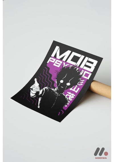 Mob Psycho Shigeo Poster, Çerçevesiz Yüksek Kalite Duvar Afişi - Anime Severlere Özel Hediye