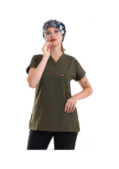 Bflex Unisex Likralı Yarasa Kol Tek Üst - 6427 Haki Yeşili