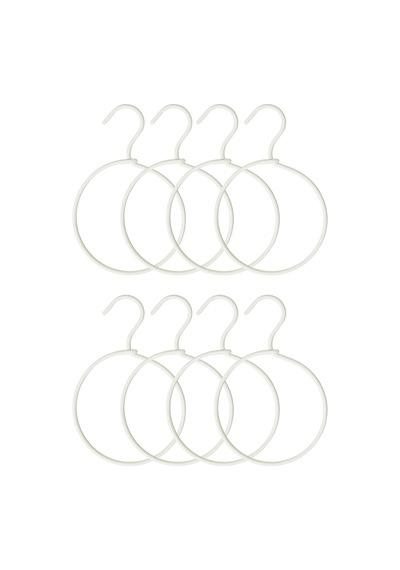 Ocean Home Textile 8'li Yuvarlak Ekru Renk Kumaş Kaplı Metal Aksesuar Askısı 24.5 X 16 X 0.5 Cm