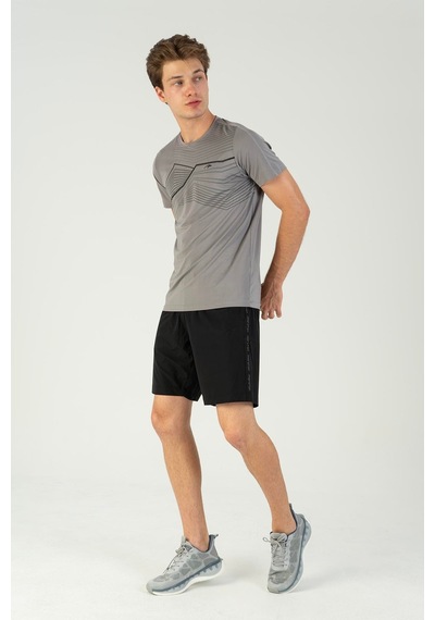 Maraton Regular Erkek Bisiklet Yaka Gri T-shirt Gri