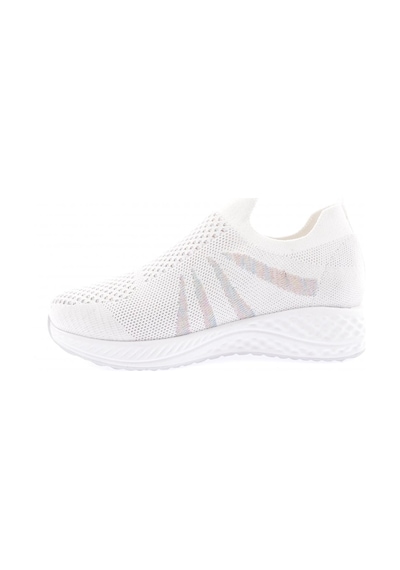 Dgn 832-23y Kadin Yanlari Simli Lazerli Sneaker Ayakkabi 832-1986-R0198 Beyaz