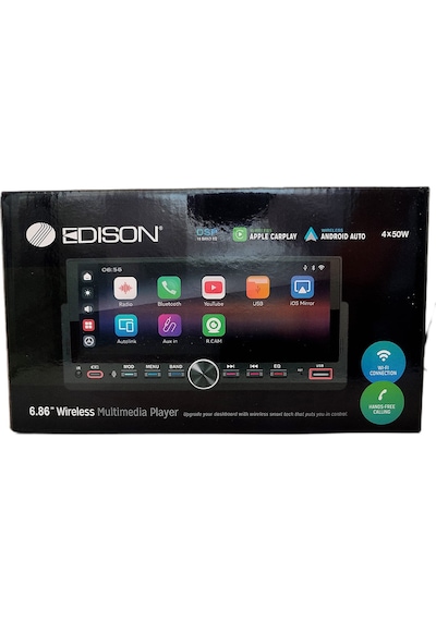 Edison Ed 680ca 6.86 İnç Kablosuz Multimedya Tek Din Kasa Carplay Android Auto Dsp Usb Sd Bt Radyo