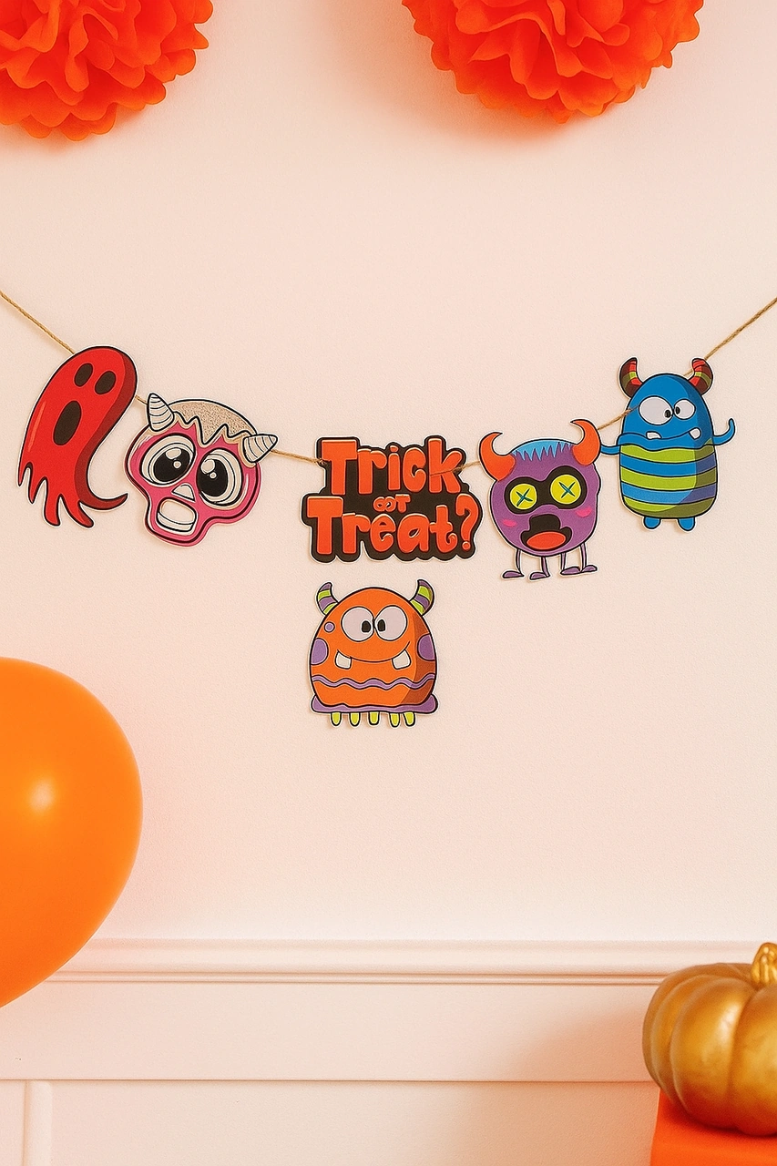 Halloween Cadılar Bayramı Banner Monster 6 Figür Diğer