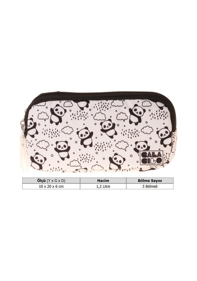Calacilo Kız Çocuk İlkokul Kalem Çantası - Panda Baskılı Siyah Renk Sweet - C4061