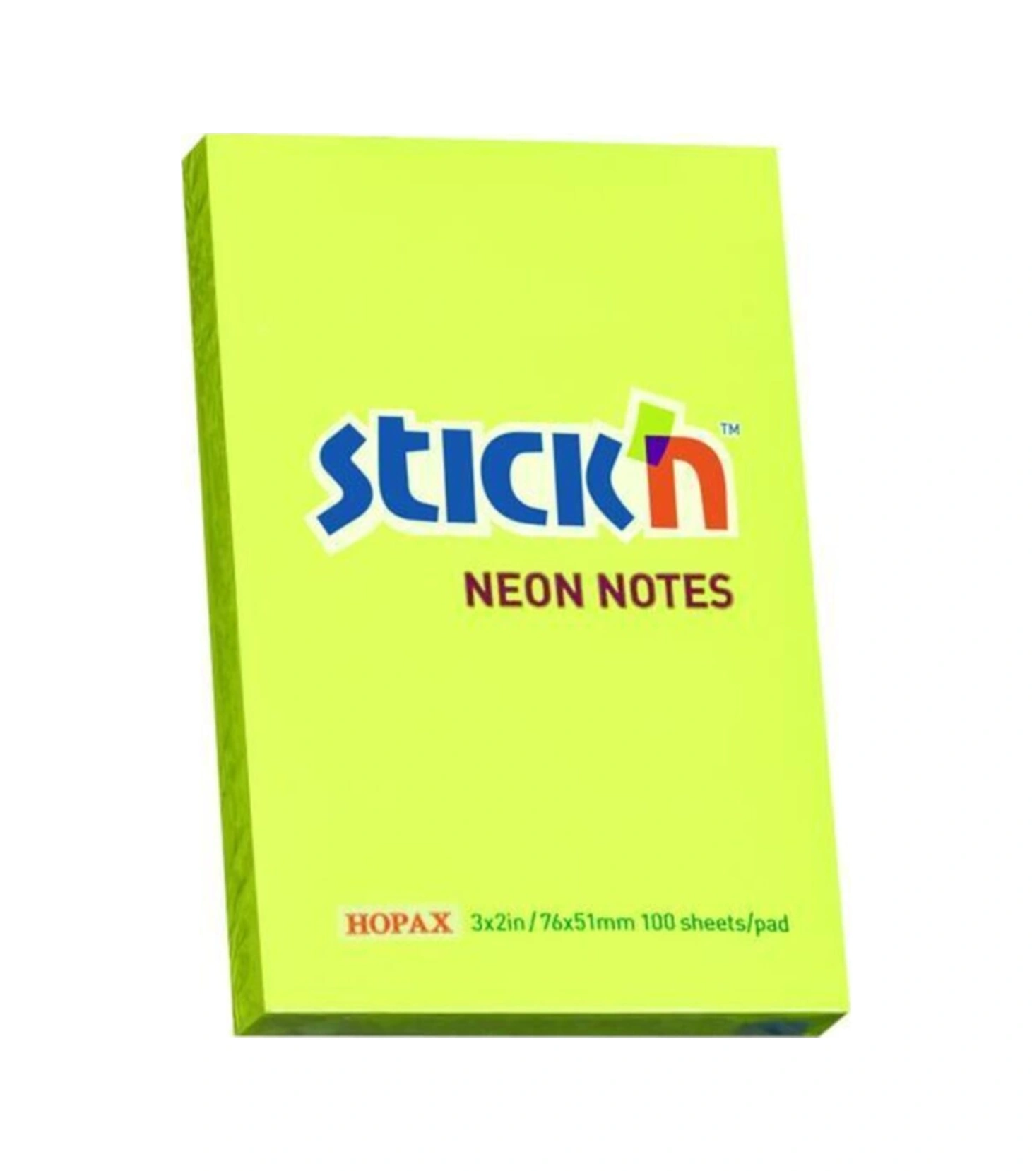 Stickn 76x51mm Yapışkanlı Not Kağıdı Neon Sarı 100 Yaprak 12 Paket 21132