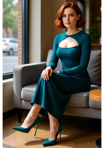 Ersefa Fashion Forward Kadın Bodycon Maxi Elbise Uzun Kollu Bisiklet Yak Zümrüt Yeşili