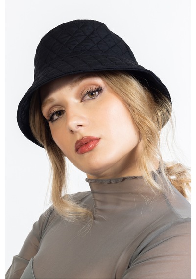 Ladycolor Kışlık Kapitone Bucket Balıkçı Şapka Siyah Siyah