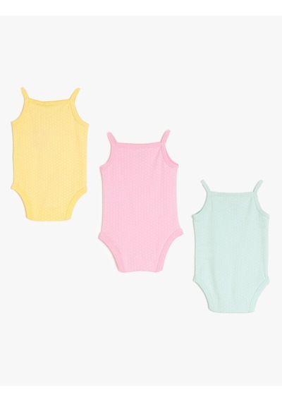 Koton 3 Parça Çıtçıtlı Askılı Basic Set Sarı 0yng11250ok