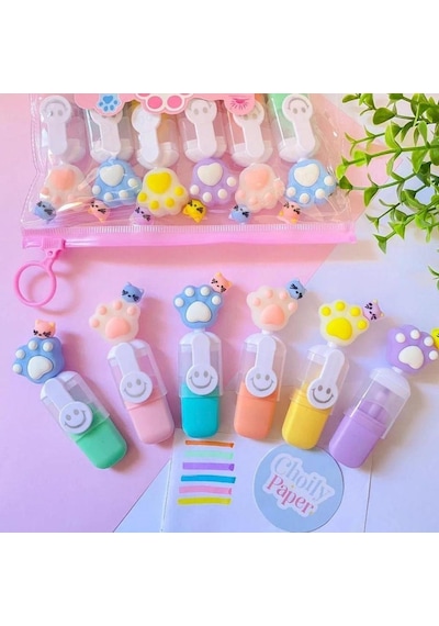 Sanrio Kuromi 6lı Fosforlu Kalem Seti Çok Renkli