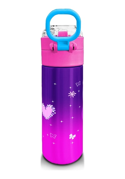 Coral High Kids Mor Pembe Unicorn Desenli Pipetli Ve Direkt İçim Çelik Termos 500 Ml 31923 Mor - Açık Pembe