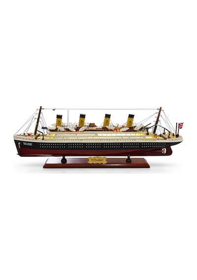 55x23 Cm Özel Tasarım Işıklı Ahşap Titanik Gemi