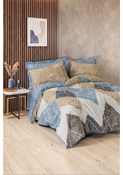 Cotton Box Modern Tek Kişilik Nevresim Takımı Axis İndigo