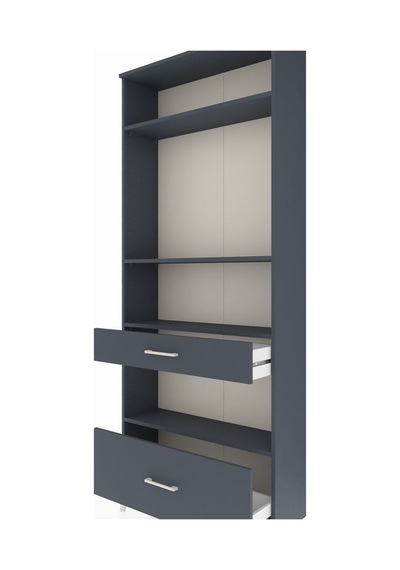 Arges Dolap 4 Raflı 2 Çekmeceli 88x30x221 Antrasit-antrasit Antrasit