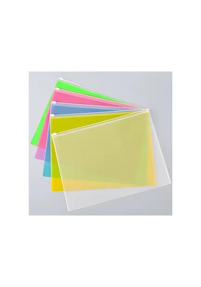A4 Şeffaf Fermuarlı Dosya 5 Renk 1 Paket Pvc Fermuarlı Evrak Dosyası 24x34cm Çıtçıtlı Belge Evr Tek Renk
