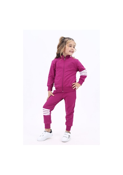 Toontoy Kids Kız Çocuk 2'li Takım Nakış Baskılı Dik Yaka Fermuarlı Sweatshirt & Beli Paçası Lastikli Ribanalı Jogger Eşofman Altı - Bant Detaylı & 2 İplik Mürdüm Toontoy Kids Kız Çocuk 2'li Takım Nakış Baskılı Dik Yaka Fermuarlı Sweatshirt & Beli Paçası Lastikli Ribanalı Jogger Eşofman Altı - Bant Detaylı & 2 İplik Mürdüm