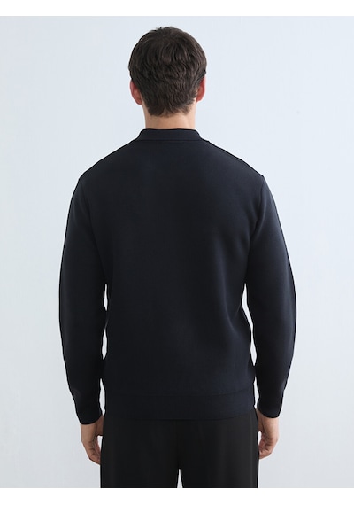 Lcw Vision Lacivert Polo Yaka Erkek Triko Kazak