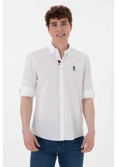 U.S. Polo Assn. U.s. Polo Assn. Erkek Beyaz Uzun Kollu Regular Gömlek 2170101
