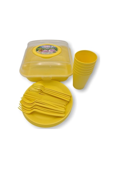 Ahir Ticaret Karizma Piknik Seti 6'Lı 32 Parça Sarı