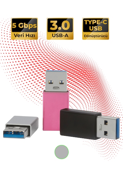 Type-c To Usb-a 3.0 Dönüştürücü Yüksek Hızlı Veri Aktarımı Gri