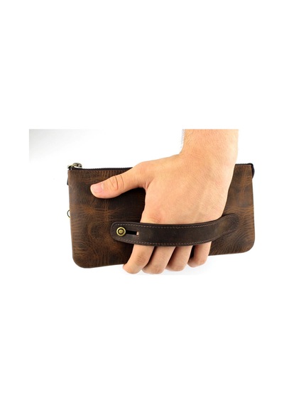 Alphaclub Bag Erkek Hakiki Deri Kahverengi Çok Bölmeli El Çantası Ve Cüzdan