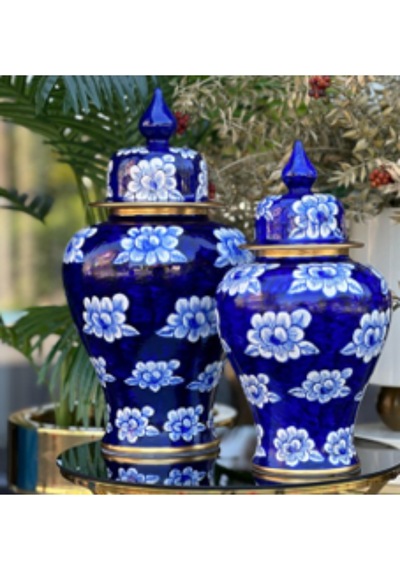 2 Li Set Nilüfer Blue 25-30 Cm Şah Küp