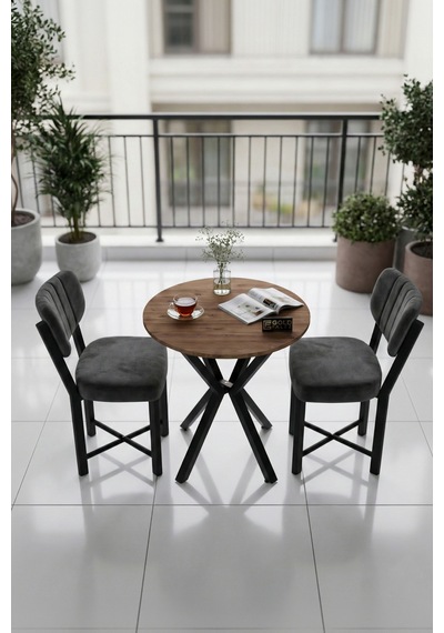 Mutfak Masası 70 Çap Yuvarlak Atlantik Masa 2 Sandalyeli Modern Balkon Cafe Seti Elma Antrasit Mutfak Masası 70 Çap Yuvarlak Atlantik Masa 2 Sandalyeli Modern Balkon Cafe Seti Elma Antrasit