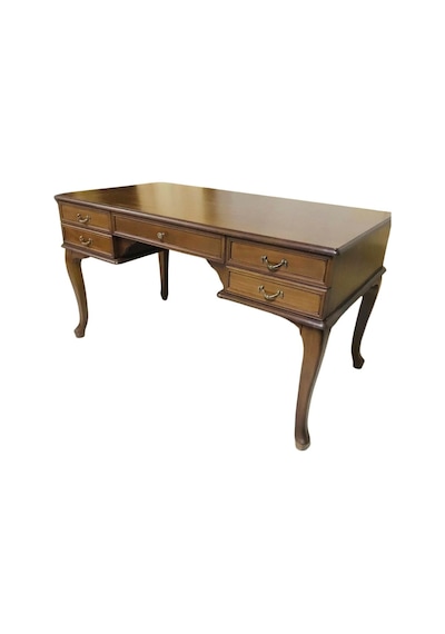 Throne Fransız Still Çekmeceli Ahşap Çalışma Masası 75x140 Ceviz