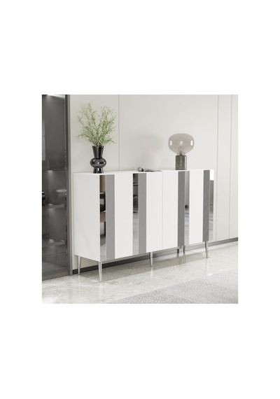 Forest 120 Cm Konsol Tv Sehpası Çok Amaçlı Dolap Beyaz-gümüş Beyaz-gümüş