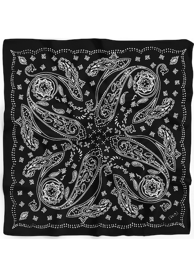 Efsun Desen 60x60 Cm Viskon Modal Erkek Bandana/fular Siyah