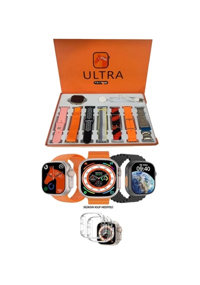 Smart Watch 8 Ultra 7 İn 1 Akıllı Saat 7 Kordonlu Takvim Spor Whatsapp Menülü Siyah - 554203736