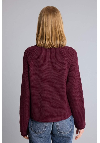 Defacto Regular Fıt Bisiklet Yaka Kazak L2567az26wnbr350 Bordo-br350