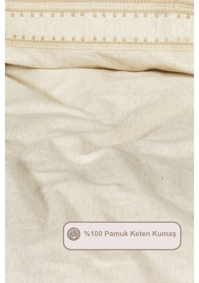 Elart Aura Çift Kişilik Nevresim Takımı 200x220 Cm Krem Krem