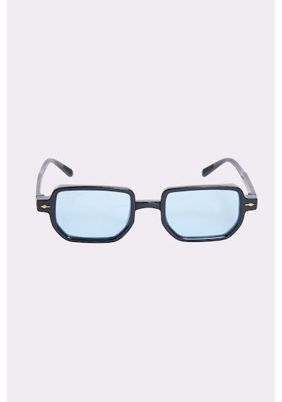 Unisex Geometrik Çerçeve Siyah Çerçeve Uv 400 Korumalı Güneş Gözlüğü-51568 Çok Renkli