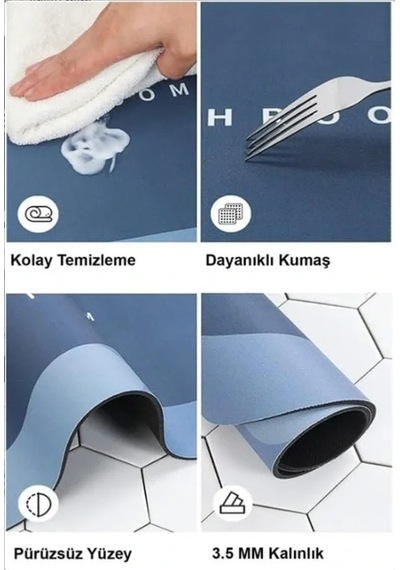 Oval Süper Emıcı Banyo Paspası ,