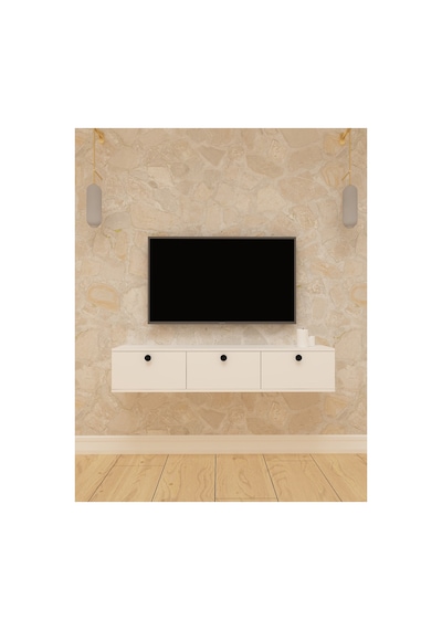 Salkım 150 Cm Duvara Monte Tv Ünitesi Tv Sehpası Beyaz - Beyaz Beyaz-beyaz