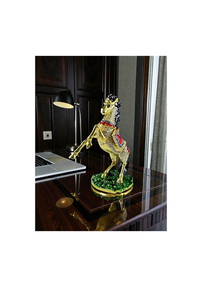 Şahlanan At Biblo Gold Taş Detaylı Dekoratif Obje 15 10 CM