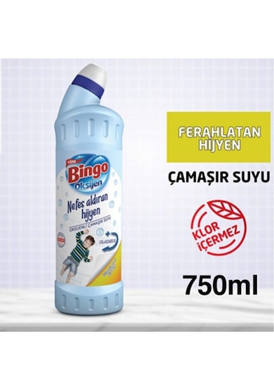 Bingo Oksijen Çamaşır Suyu Ferahlatan Hijyen 750 Ml 4 Adet Diğer