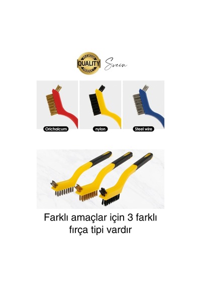 Svein Premium Mini Tel Fırça Seti 3'lü