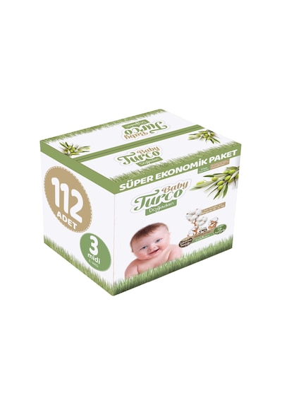 Baby Turco Doğadan Bebek Bezi 3 Numara Midi Süper 112 Adet