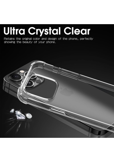 Apple Uyumlu iPhone 15 Kilif Köse Korumali Seffaf Silikon Kapak