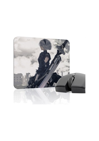 Nier: Automata Kaymaz Dikişli Kauçuk Oyuncu Mousepad V1 - 22x18 Gaming Mouse Pad Fare Altlığı