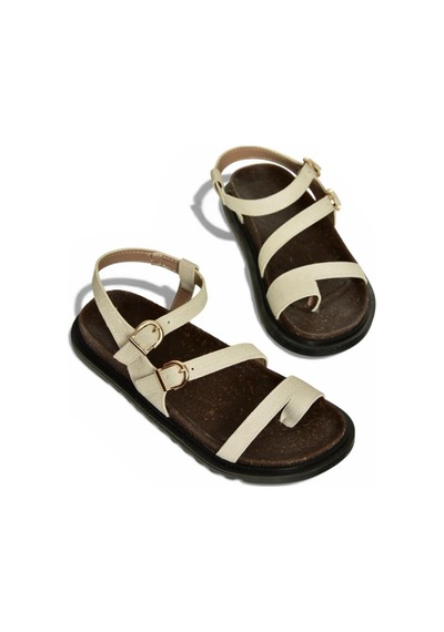 Fox Shoes Y250504002 Bej Süet Kadın Sandalet Bej