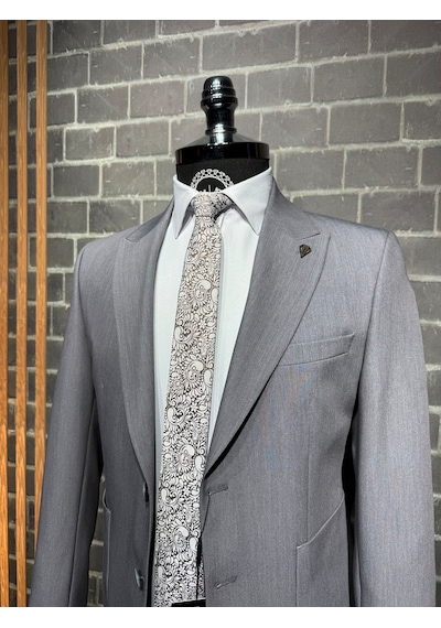 Dupont Classics Dupont Slim Fit Sivri Yaka 6 Drop Çift Yırtmaç Torba Cep 2'li Takım Elbise Gri Dupont Classics Dupont Slim Fit Sivri Yaka 6 Drop Çift Yırtmaç Torba Cep 2'li Takım Elbise Gri
