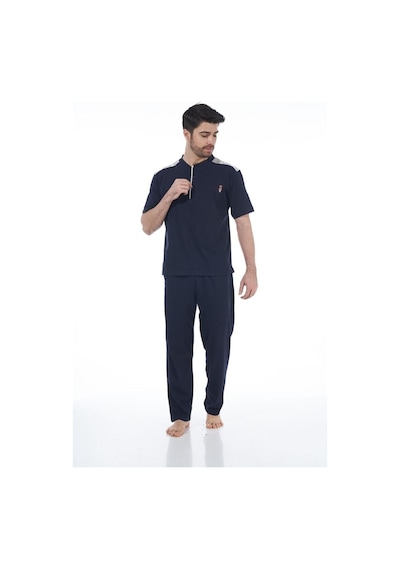 Estiva 22261 Erkek Penye Apolet Desenli Kısa Kollu Pijama Takımı