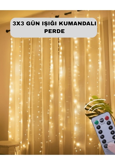 Uzaktan Kumandalı Perde Tipi Günışığı Peri Led Işık Dekorasyon Resimdeki