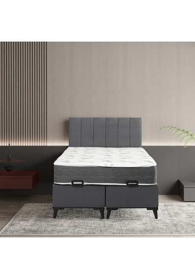 120x200 Çift Kişilik Baza Comfort Yatak Basic Haki Başlık 3'lü Set Konuma Özel Teslimat