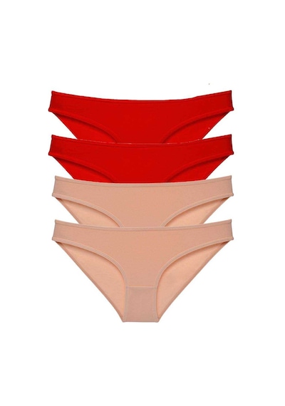 Royaleks 4 adet Eko Set Likralı Kadın Slip Külot Kırmızı Ten RYL-EKO4013 Kırmızı