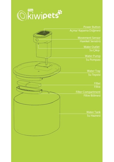 Kiwi Pets Sensörlü Kedi Köpek Su Pınarı 1 Metre Algılama Mesafeli Kpf-10559
