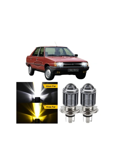 Renault 9-11 Broadway Fairway Spring Flash Tüm Kasalar İçin Uyumlu Mercekli Far Ampulü Led X Çift Renk Sarı-beyaz LED Far 56079647